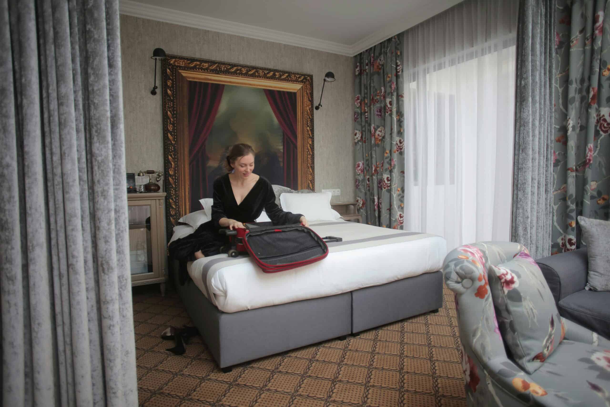 Unpacking in hotel